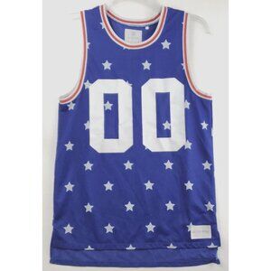 On The Byas Tank Top Men Small Blue American Flag Round Neck Patriotic